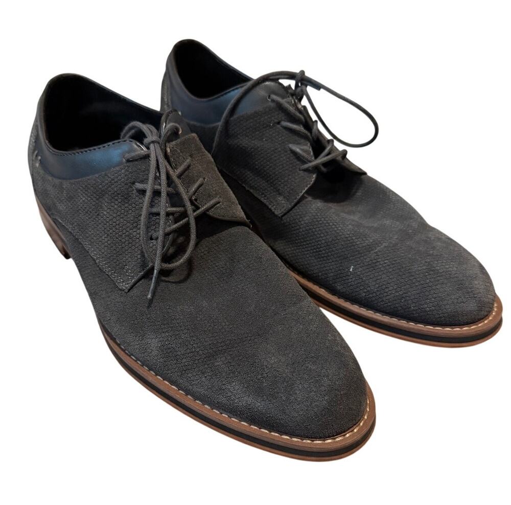 Mismatched Joseph Abboud Cannon Gray Suede Oxfords Men's Left 11 Right 10.5